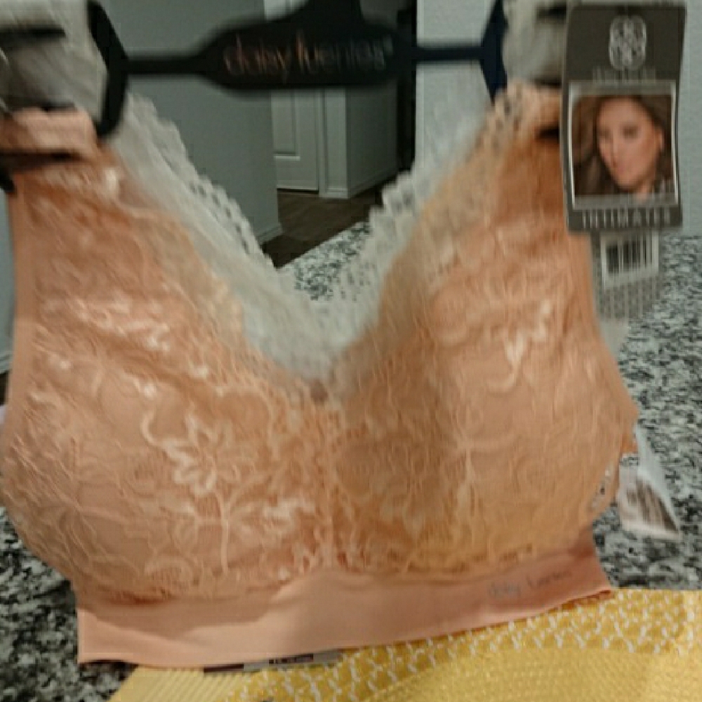 Daisy Fuentes White & peach Lace Longline Bra set! - Picture 11 of 13